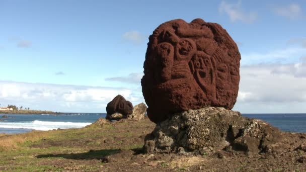 Вид Острова Пасхи Чили — стоковое видео