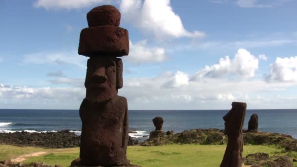 Moai Húsvét Sziget Chile — Stock videók