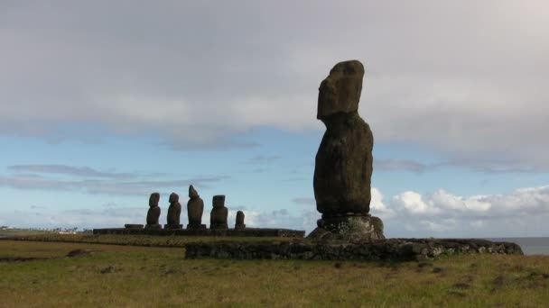 Moai Остров Пасхи Чили — стоковое видео