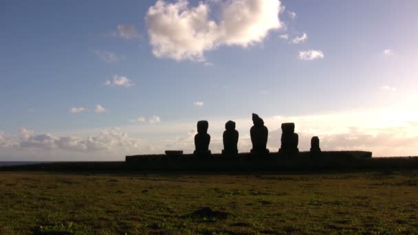 Moai Νησί Του Πάσχα Χιλή — Αρχείο Βίντεο