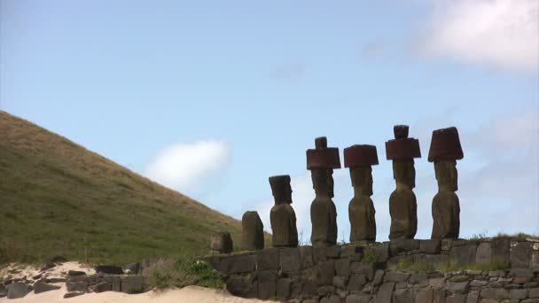 Moai Velikonoční Ostrov Chile — Stock video