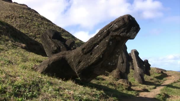 Moai Easter Island Chile — 图库视频影像