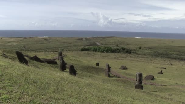 Moai Osterinsel Chile — Stockvideo