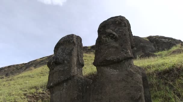 Moai Остров Пасхи Чили — стоковое видео