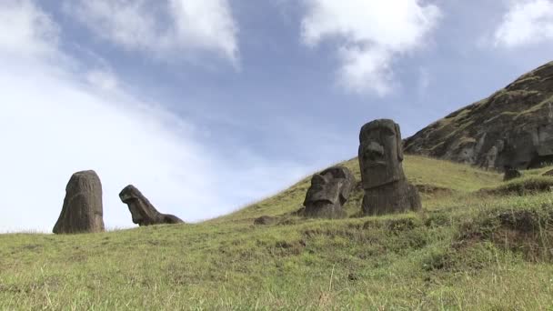 Моаї Острів Пасхи Чилі — стокове відео
