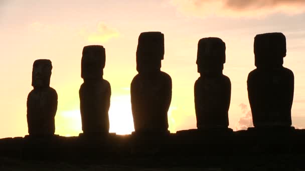 Moai Isla Pascua Chile — Vídeo de stock