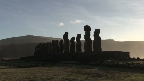 Moai Wyspa Wielkanocna Chile — Wideo stockowe