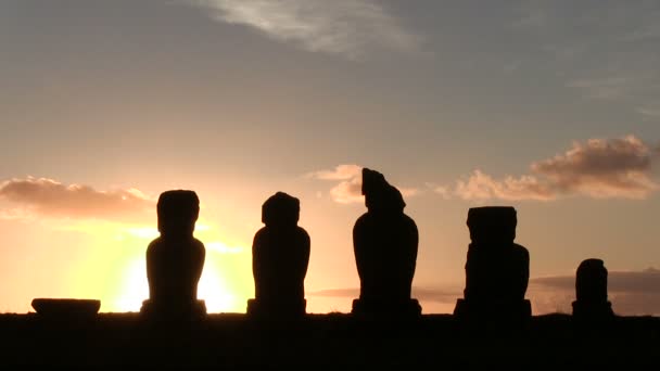 Moai Paskalya Adası Şili — Stok video