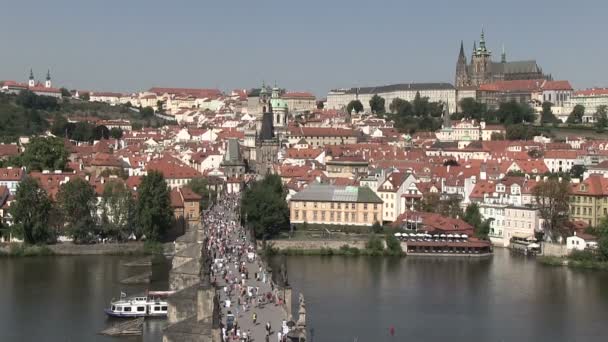 Vltava Moldau Praha Česká Republika — Stock video