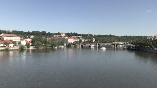 Vltava River Moldau Praga República Checa — Vídeo de stock