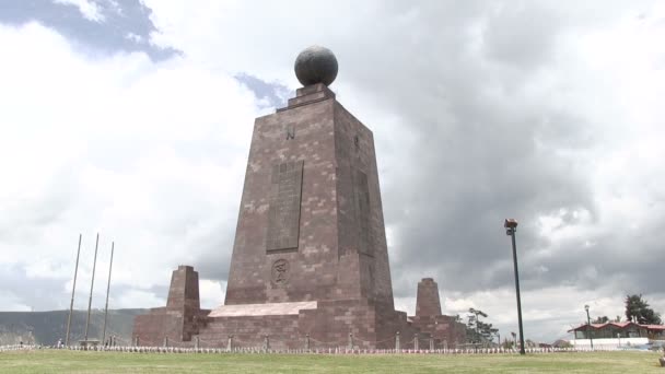 Ciudad Mitad Del Mundo Ekvator Monumentet Quito Ecuador — Stockvideo