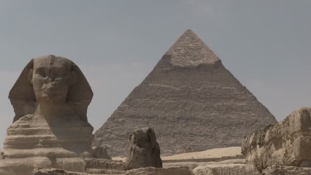 Piramide Sfinx Gizeh Egypte — Stockvideo