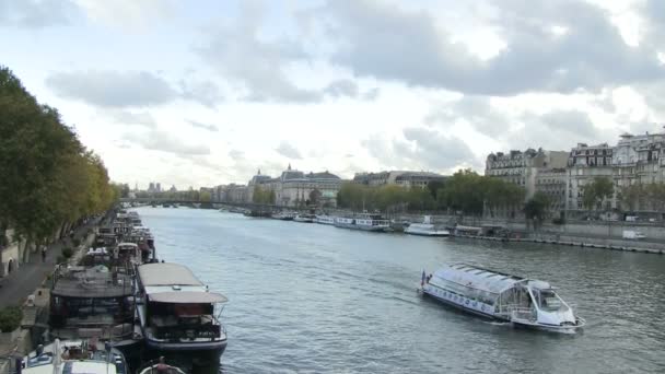 塞纳河 法国巴黎 — 图库视频影像