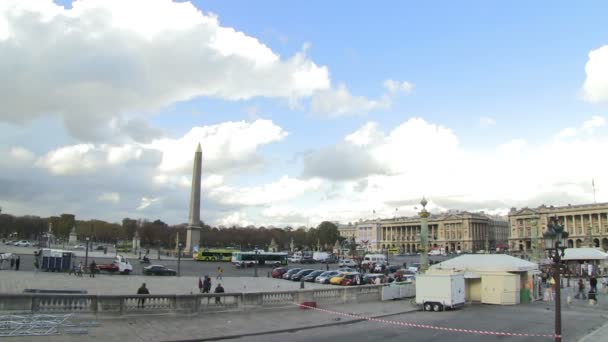 Place Concorde París Francia — Vídeos de Stock
