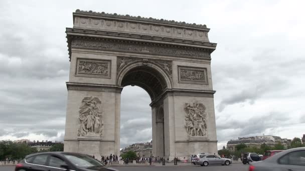 Arc Triomphe Parijs Frankrijk — Stockvideo