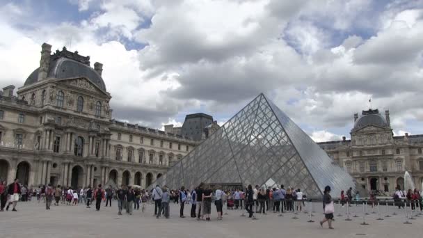 Párizs Aug 2012 Louvre Múzeum Párizs Franciaország — Stock videók