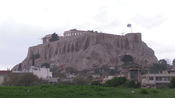 Zicht Parthenon Athene Griekenland — Stockvideo