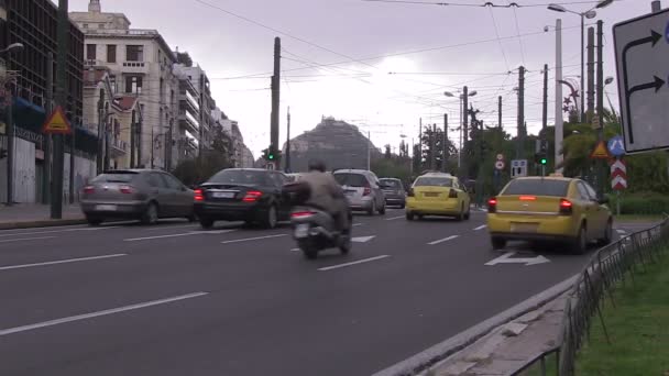 Blick Auf Den Parthenon Athen Griechenland — Stockvideo