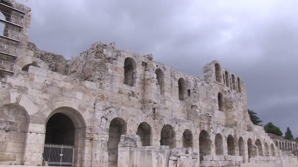 Odeon Van Herodes Atticus Athene Griekenland — Stockvideo