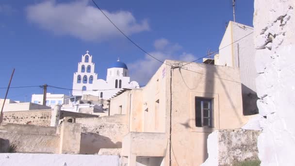 Pohled Pyrgos Santorini Řecko — Stock video