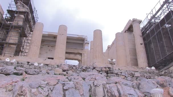 希腊雅典帕台农神庙景观 — 图库视频影像