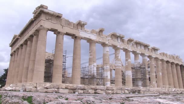 Zicht Parthenon Athene Griekenland — Stockvideo