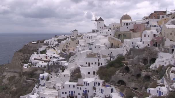 Вид Ойю Санторини Греция — стоковое видео