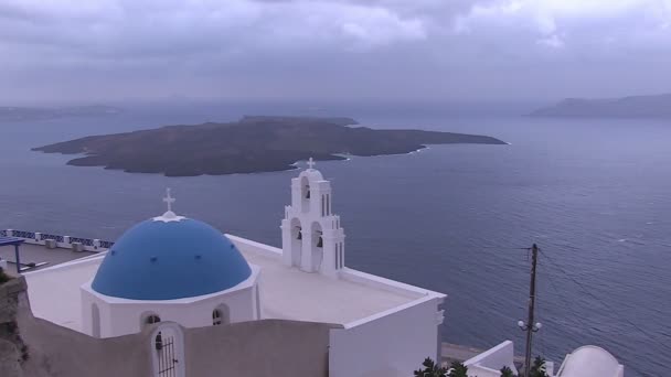 Vista Firostefani Santorini Grécia — Vídeo de Stock