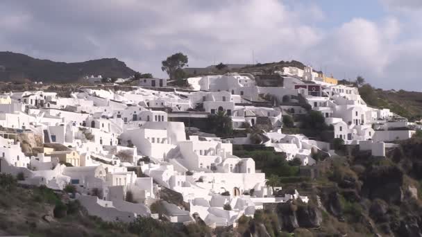 Blick Auf Oia Santorini Griechenland — Stockvideo