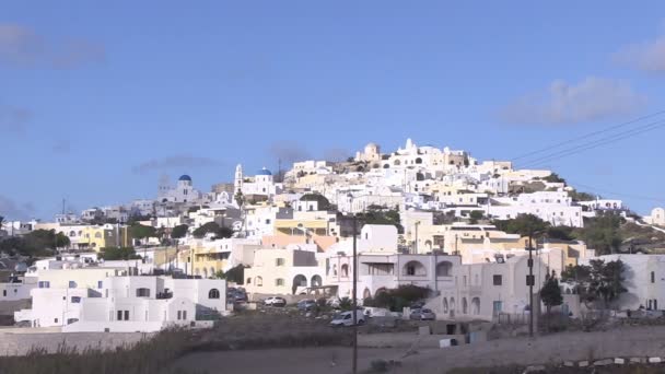 Utsikt Över Pyrgos Santorini Grekland — Stockvideo