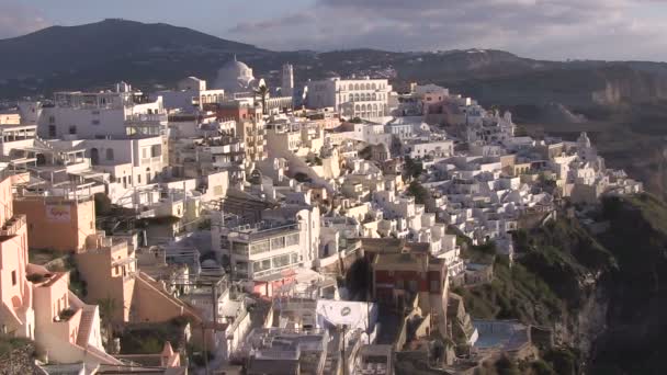 Blick Auf Fira Santorin Griechenland — Stockvideo