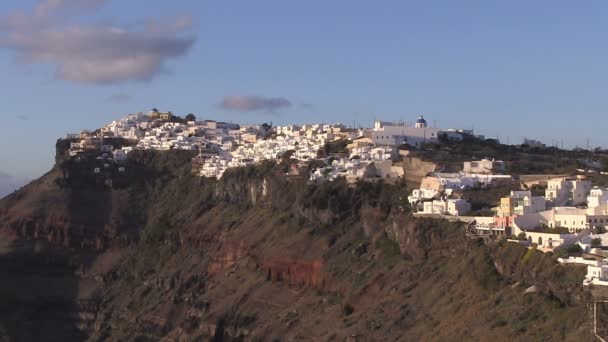 Zicht Firostefani Santorini Griekenland — Stockvideo