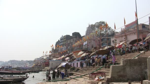 Udsigt Ganges Varanasi Indien – Stock-video