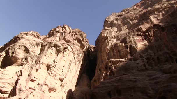Αρχιτεκτονική Αντίκα Της Πέτρας Ιορδανία — Αρχείο Βίντεο