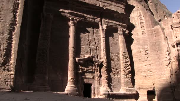 Antik Arkitektur Petra Jordanien — Stockvideo