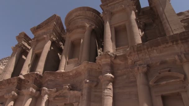 Antieke Architectuur Van Petra Jordanië — Stockvideo