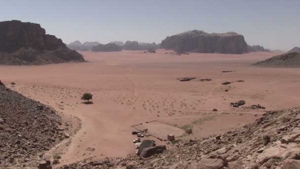 Kilátás Wadi Rum Jordánia — Stock videók