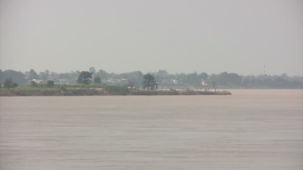 Mekongfloden Savannakhet Laos — Stockvideo