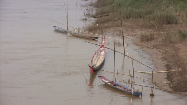 Mekongfloden Savannakhet Laos — Stockvideo