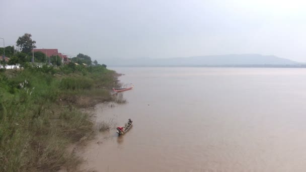 Mekongfloden Savannakhet Laos — Stockvideo