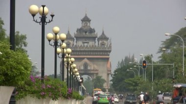 Patuxai, Vientiane, Laos manzarası