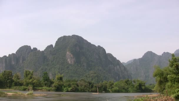 Pohled Vang Vieng Laos — Stock video