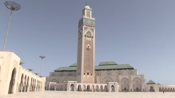 Mezquita Hassan Casablanca Marruecos — Vídeo de stock