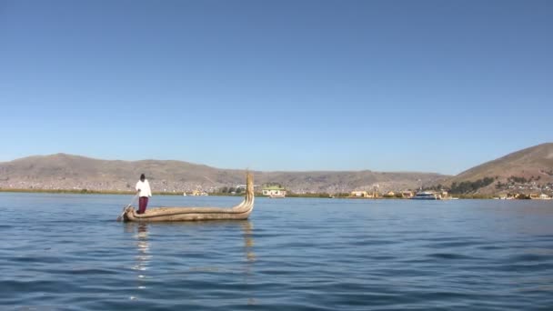 Isola Uros Isla Los Uros Lago Titicaca Perù — Video Stock