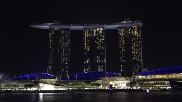 Paisaje Singapur Edificio Negocios Alrededor Marina Bay — Vídeos de Stock