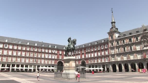 Пласа Майор Мадрид Испания — стоковое видео
