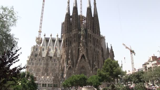 Sagrada Familia Βαρκελώνη Ισπανία — Αρχείο Βίντεο