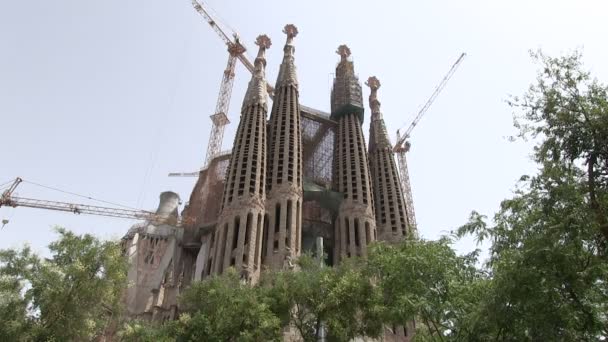 Sagrada Familia Barcelona Spanje — Stockvideo