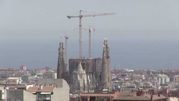 Sagrada Familia View Park Guell Barcelona Spain — 图库视频影像