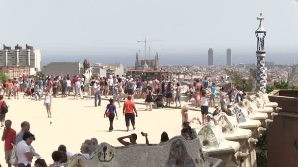 Barcelona Juli 2012 Park Guell Barcelona Spanien — Stockvideo